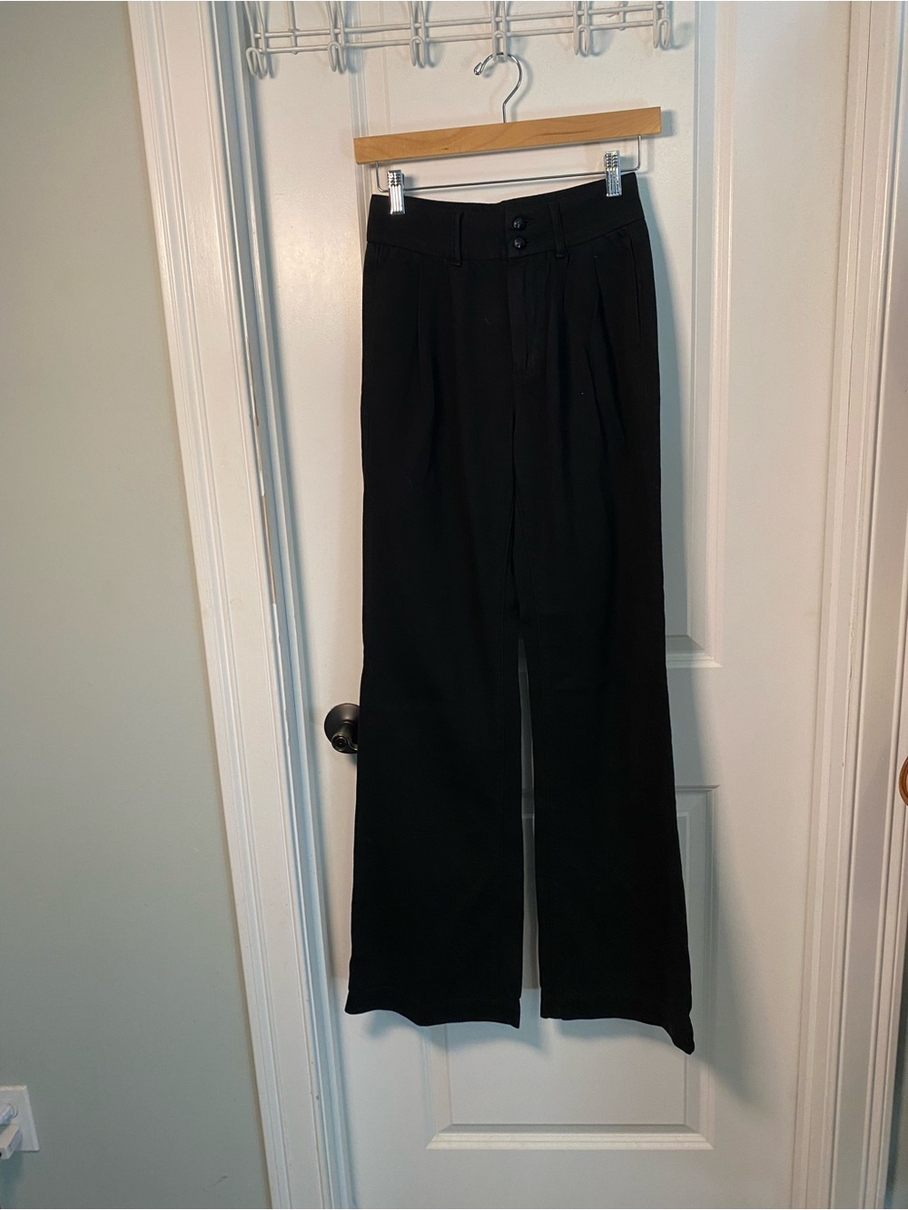 PAIGE Black Wide-Leg Dress Trousers